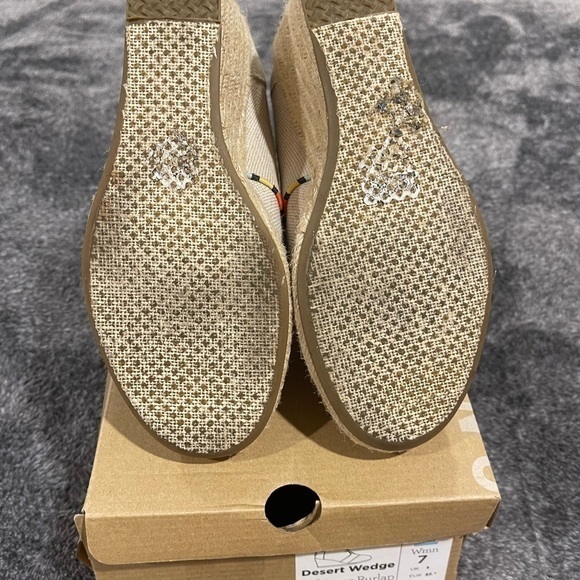 Toms Desert Wedge whisper burlap suede espadrille booties - Picture 7 of 8